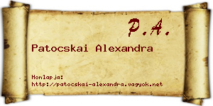 Patocskai Alexandra névjegykártya